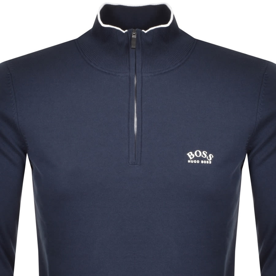 Alternative Image for ProductBOSS Ziston Half Zip Knitted Jumper Navy2